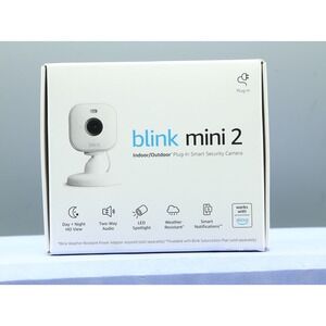 Blink Mini 2 Smart Security Camera 2nd Gen Indoor Outdoor White 1080p HD Alexa